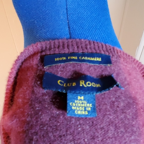 Club Room 100% Cashmere Maroon Sweater - Picture 5 of 5